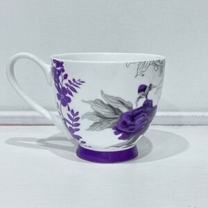 Portobello‎ By Inspire Bone China Purple Gray White Floral Butterfly Mug